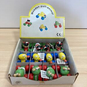 木のおもちゃ 玩具 木製 引っぱる動物 12個セット 幼児 乳児 未使用 保管品(7-3)
