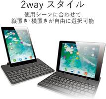 エレコム iPad 9.7 2017年(第5世代)/2018年(第6世代) Air2対応 キーボード Bluetooth 磁石フラップ型 オートスリープ スタンド付 匿名 222_画像2