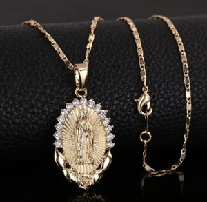 新品 18ｋgpゴールド ダイヤモンドcz マリアコインネックレス 11g 45cm メンズレディース 上質 質感 高品質 大人気 Maria coin necklace