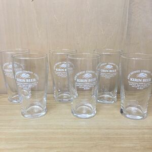 Showa Retro 2 Kirin Beer Beer Cup Cup Glass Glass 6 Customer Set Town Kinding Winder Herese Herese