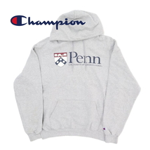 Champion チャンピオン University of PENNSYLVANIA ペンシルバニア大学 カレッジ袖ロゴ 長袖パーカー ライトグレー US古着：Lサイズ _画像1