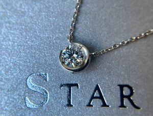 STAR JEWELRY スタージュエリー　0.17ct 1Pダイヤモンド　ムーンセッティング　PT950 プラチナネックレス