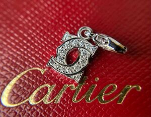 Cartier カルティエ　パヴェ・ダイヤモンド　Cドゥ　ドゥーブルc ホワイトゴールド　ペンダント　チャーム　Au750