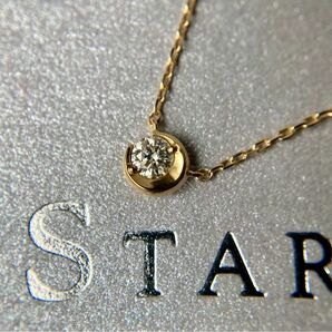 STAR JEWELRY スタージュエリー　0.06ct ダイヤモンド　ムーンセッティング　イエローゴールド　ネックレス　k18