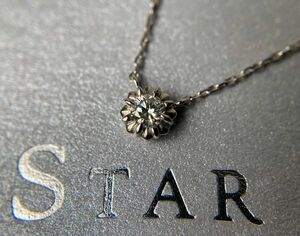 STAR JEWELRY スタージュエリー　1Pダイヤモンド　0.08ct ソリティア　プラチナネックレス　PT950