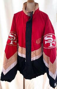 即決 激レアデザイン スリーブロゴ 90s STARTER PRO LINE NFL 49ERS ヴィンテージ ジャケット スタジャン スターター レイダース チーフス