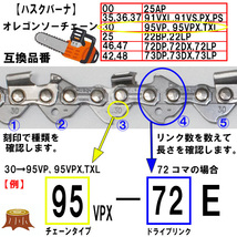 FUJIMI ソーチェーン 90PX-44E 替え刃 3本 ヤスリなし マイクロチゼル チェーンソー 61PMM3-44 90PX44E 90PX044E_画像6