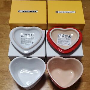 ルクルーゼ　 LE CREUSET　ミニポット　食器　ハート型　ペア　菓子入れ