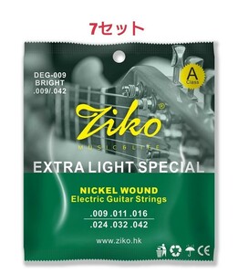 ZIKO エレキギター弦 09-42 7セット