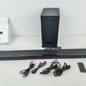 [B8D-62-025-3] SANWA サンワサプライ SoundBAR Speaker+Subwoofer 400-SP094 サウンドバースピーカー+サブウーファー 通電のみ確認済 中古の画像2