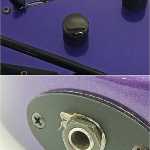 [7D-62-014-3] エレキギター Fender フェンダー FR-55 パープル 本体+ソフトケース 通電・音出し確認済み キズ有 中古の画像4