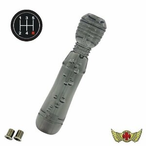 MADMAX トラック用品 DENMAシフトノブ 泡 200mm スモーク いすゞ 三菱 軽トラ用 TYPE1/変換アダプター付【送料800円】