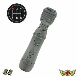 MADMAX トラック用品 DENMAシフトノブ 泡 200mm スモーク ふそう NEWファイター用/変換アダプター付【送料800円】