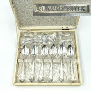 ◆ 未使用品 洋銀 カトラリー セット スプーン6本 フォーク6本 ◆ ニッケルシルバー NICKEL SILVER 