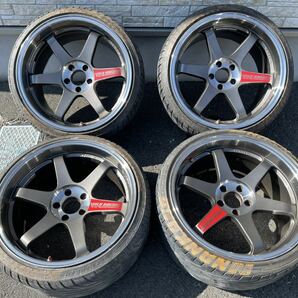 【希少】RAYS ボルクレーシング TE37 SL 10.5j+12 pcd114.3 19インチ 4本通し レイズ VOLK RACING GTRの画像1