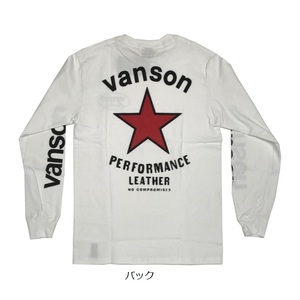 Mサイズ VANSON バンソン レッドスター 長袖Tシャツ 881V169 ホワイト