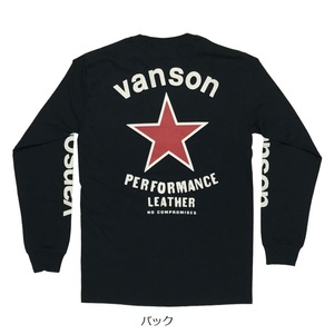 Mサイズ VANSON バンソン レッドスター 長袖Tシャツ 881V169 ブラック