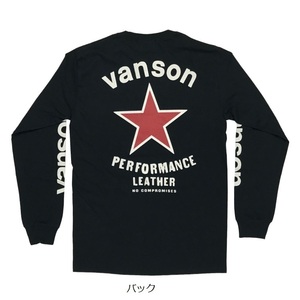 XXLサイズ VANSON バンソン レッドスター 長袖Tシャツ 881V169 ブラック