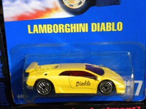 即決☆☆#227 LAMBORGHINI DIABLO BLUE CARD 1992 UH カードシワ等あり ランボルギーニ ディアブロ ホットウィール Hot Wheels