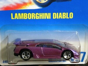 即決☆☆#227 LAMBORGHINI DIABLO PU 5S BLUE CARD 1992 　ランボルギーニ　ディアブロ　 Hot Wheels