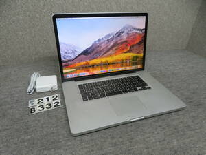 MacBook Pro A1297 ◆ CS6 ＆Office付 ◆ 高性能Core i7 / 8GB / 高速SSD 512GB ◆ PC1台で、ダブルmacOS & Windows10◆ 17型 