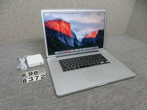 MacBook Pro A1297 究極PC ◆ CS6 ＆ Office付◆macOS ◆17型◆ 高速3.06GHz / 8GB /高速起動SSD 512GB◆