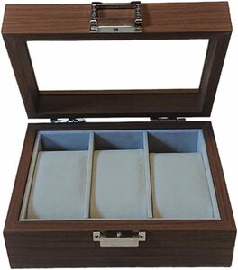  clock case 3ps.@ wooden tea tree wristwatch storage case bok Swatch collection wristwatch box glass window window attaching display 