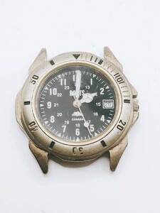 #87 ROOTS canada ルーツ カナダ 腕時計 アナログ 3針 黒文字盤 シルバー色 メンズ 時計 とけい トケイ アクセ ヴィンテージ レトロ