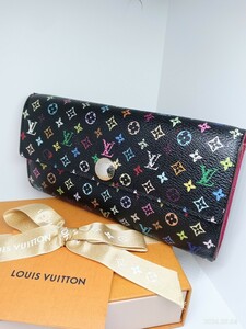 LOUIS VUITTON マルチカラー ポルトフォイユ サラ　長財布　ブラック　ピンク　ルイヴィトン