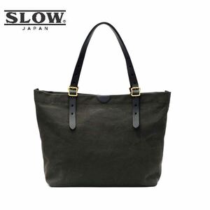 SLOW＆CO《即決・送料無料》◆新品未使用 レザー×キャンバストートバッグ（L/ブラック）49S215I◆スロウtannin(タンニン)シリーズ 帆布/革