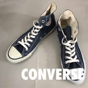 【新品未使用】CONVERSE コンバース オールスター ALL STAR ハイカット HIGH キャンバス地 紐 スニーカー 紺 ネイビー 25.5cm @◆