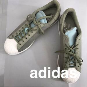 [ новый товар не использовался ][ редкий * редкость ] Adidas adidas super Star OBIT GREENto зеркальный . il парусина земля спортивные туфли зеленый 27.5cm @*