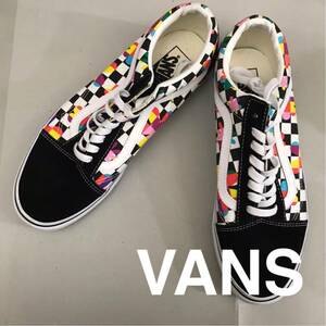 【新品未使用】【希少・レア】バンズ VANS オールドスクール フローラル チェックボード スケートシューズ レインボー LOW 28.0cm @◆