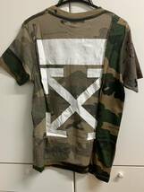 K639-23 【 OffWhite Arrow Logo Spliced Tee Multi Camo サイズXS 】カットソー オフホワイト_画像4