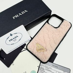 【付属品完備・美品】PRADA プラダ iPhone13pro ケース シープファー トライアングル 三角プレート