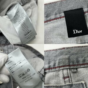 ディオールオム DIOR HOMME デニム パンツ ジーンズ メンズ グレー #30 赤ステッチ 美品 763D064TX997の画像10