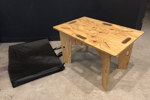 【送料無料】東京)◇FIELDOOR フィールドア パネル式 木製アウトドアテーブル