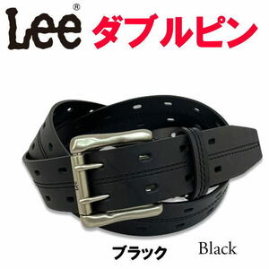 ブラック Lee リー 0592 ダブルピン リサイクルレザー ベルト