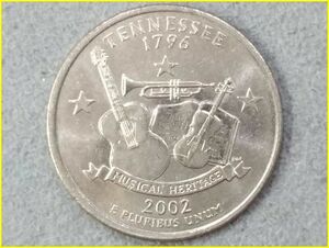 【アメリカ 50州25セント硬貨《テネシー州》/2002年】クォーターダラーコイン/桃/50州25セント硬貨プログラム/The 50 State Quarters Progr