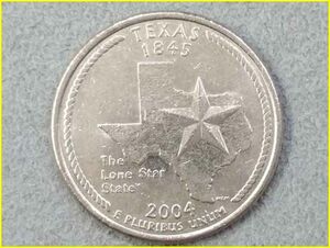 【アメリカ 50州25セント硬貨《テキサス州》/2004年】クォーターダラーコイン/First Flight/50州25セント硬貨プログラム/The 50 State Quar