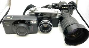 【NN】カメラ 動作未確認品 3点おまとめ★フィルムカメラ Canon AUTO BOY /Nikon EM /YASHICA CAMPUS S1052942 