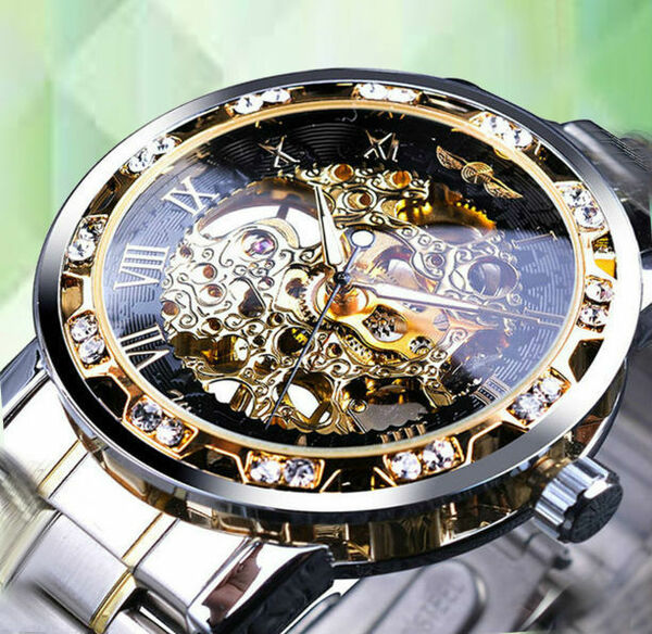 （新品）メンズ 海外 腕時計 フルスケルトン 自動巻き 機械式 W04