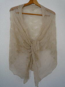  knitted stole party formal beige lame entering * free shipping 