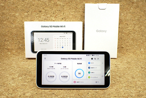 【中古】au Galaxy 5G Mobile Wi-Fi SCR01 SCR01SWA ホワイト 白 モバイルルーター サムスン 制限〇 一括購入(PBA15-1)