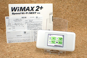 【中古 良品】SIMフリー UQ WiMAX Speed Wi-Fi NEXT W06 ホワイト×シルバー モバイルルーター HUAWEI 制限〇(PBB107-1)