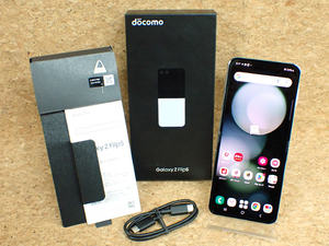 ☆【中古 美品】SIMフリー docomo Galaxy Z Flip5 ミント 8GB 256GB SC-54D SAMSUNG スマホ Android 制限〇 一括購入(PZ37-19)