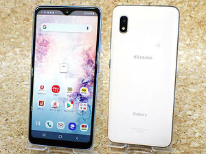 【中古 訳あり】背面パネル剥がれ SIMロック解除 docomo Galaxy A20 SC-02M ホワイト サムスン Android 本体 SIMフリー 制限〇(NBA466-1)