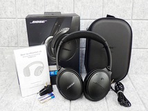 【中古 良品】Bose QuietComfort 25 Acoustic Noise Cancelling トリプルブラック Apple 製品対応 ノイズキャンセリング 有線(NHA56-1)_画像1