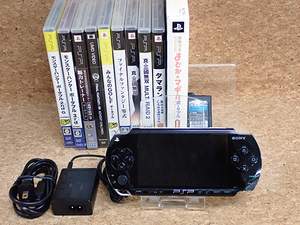 【中古 訳あり】PlayStation Portable PSP1000 ブラック プレイステーションポータブル ゲーム機 10本ゲームソフト付き(NGA507-1)