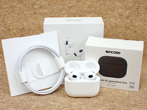 【中古 良品】Apple AirPods エアーポッズ 第3世代 Lightning充電ケース付き MPNY3J/A 新品ケース付き(PBB134-1)